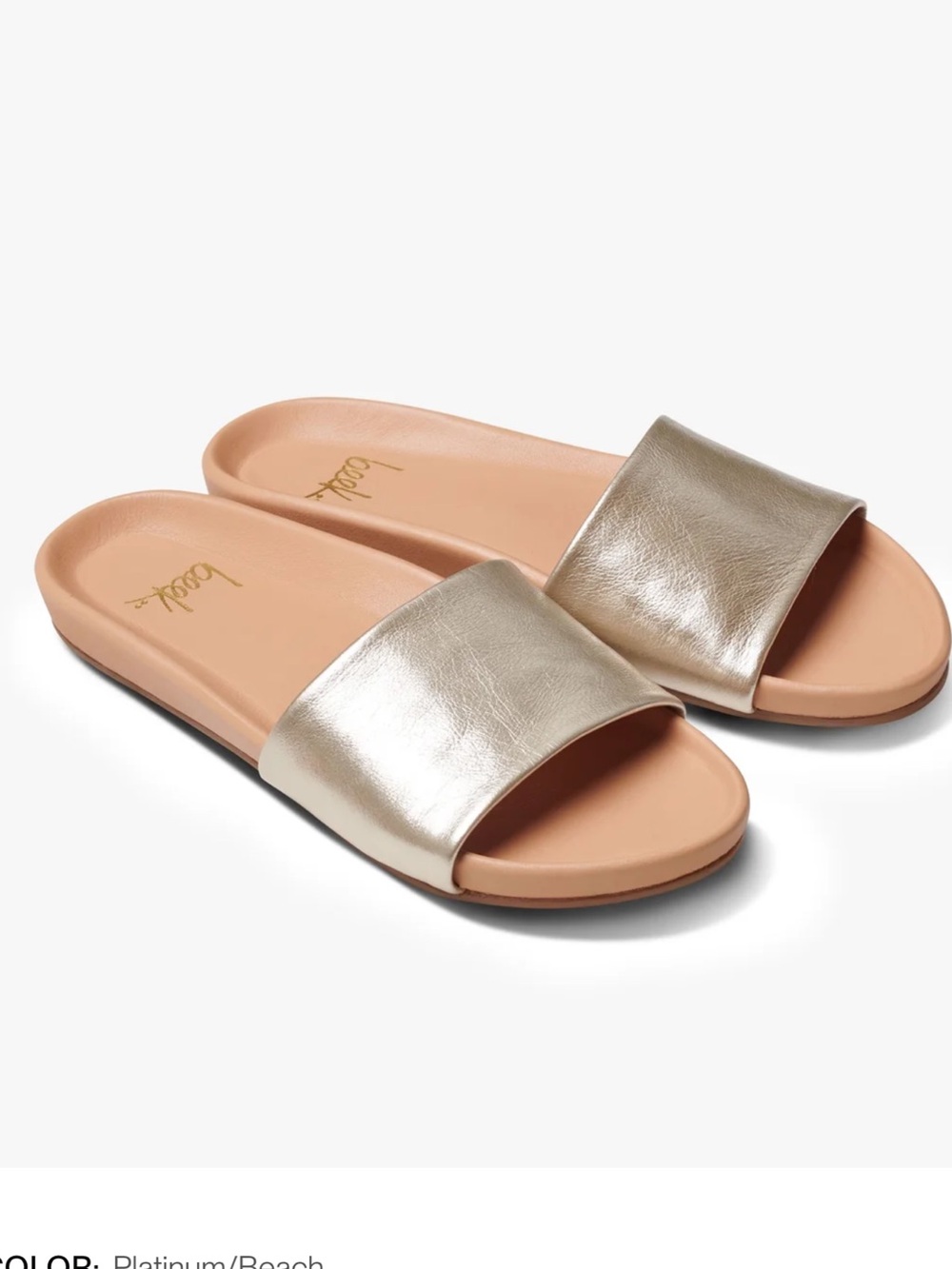 Beek - Gallic platinum/beach Metallic Slide Sandals